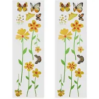 OEM 2 stuks set stickers met bloemenmotieven, geschikt voor afvalbakken, ramen, deuren en interieurdecoratie