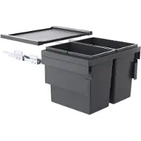 Hailo Cargo Synchro afvalsysteem voor kastbreedte 60cm grijs 56 liter (28 + 28)