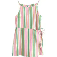Next - Dames - Playsuit met wikkelrok van linnen - Groen