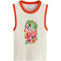 Next Gebreide top ecru / jade groen / rosa / lichtrood