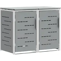 vidaXL Containerombouw for 2 Bins 240L Roestvrij staal Grijs