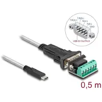 DeLOCK Adapter USB Type-C to 1 x Serial RS-422/485 male with 6 pin terminal block 5 V 0.5 m