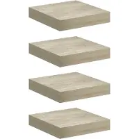 vidaXL Wandschappen zwevend 4 st 23x23,5x3,8 cm MDF eikenkleurig