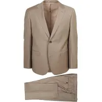 Suitable Kostuum Sharkskin Wol Sand | Beige | Maat 46