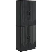vidaXL Kast Set 2 st Zwart Bewerkt hout