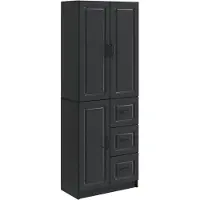 vidaXL Kast Set 2 st Zwart Bewerkt hout
