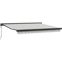 vidaXL Uitschuifbare luifel Lichtgrijs en wit 350 x 250 cm