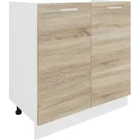 VCM Esilo keuken onderkast 80 cm voor gootsteenwit, eik decor.
