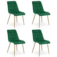 Leobert SPLIT Eetkamerstoelen – Set van 4 – Groen Velvet – Metalen Poten – Comfortabele Ergonomische Zitting – Modern Design – Velvet Stoel voor Woonkamer, Keuken en Eetkamer – Max. 110 kg per Stoel