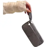 OEM Etui - Etui van corduroy - Leuke etui, mooi design - Etui met praktische ritsluiting - Make-up tas - Geschikt voor scholieren, jongens en meisjes - grijs