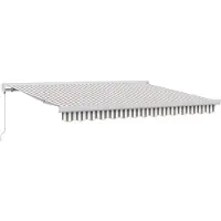 vidaXL Uitschuifbare luifel Lichtgrijs en wit 300 x 250 cm