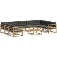 vidaXL Tuinset met 10 zitplaatsen, wit en antraciet