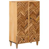 vidaXL Opbergkasten Bruin 60 x 33,5 x 100 cm Massief Mango Hout