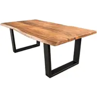 Riess Massief houten salontafel MAMMUT 120 cm Acacia naturel V-frame zwart 2,5 cm tafelblad - 41655