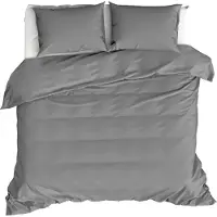 MOODIT Dekbedovertrek Basil Grey-200 x 200 / 220 cm | 2-Persoons