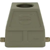 Harting Han 10B HMC, tule behuizing, hoog, 1xM32 rechte kabeluitgang, voor 1 bevestigingsbeugel (aan het onderste deel) - 1 stuk