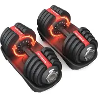 Songmics - Dumbells - Set van 2 Verstelbare Halters 12-in-1 - Antislip Handgreep - Compact Opslag