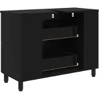 vidaXL Badkamer vaniteitsunit Zwart 80 x 35 x 60 cm Bewerkt hout
