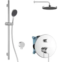 Kielle Oudee - Doucheset met inbouwkraan, voor 2 functies, met accessoires EcoSpare en kraanhuis, chroom 20602SP50