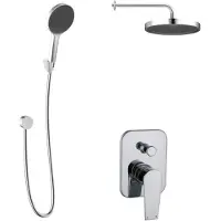 Kielle Harmonia - Doucheset met inbouwkraan, voor 2 functies, met accessoires EcoSpare en kraanhuis, chroom 20623SP110