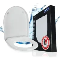 Wenko WC bril Sindia - stevig wit Duroplast - Easy-Close softclose sluiting - Fix-Clip bevestiging in RVS - belastbaar tot 300 kg - Toiletbril - Toiletzitting - Wit