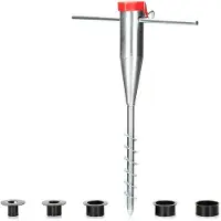 Markenlos Stalen grondplaat voor de tuin - voet voor parasols - grondplaat met droge mortelopening - gronddiameter 25-60 mm - zilverkleurig