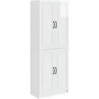 vidaXL Kast Set 2 st Hoogglans Wit Bewerkt hout