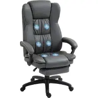 Vinsetto -Bürostuhl mit Massagefunktion-Kunstleder, Schaumstoff-68,5B x 68,5T x 113-121H cm-Dunkelgrau