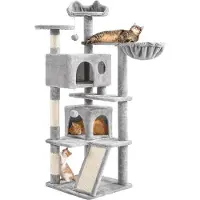 OEM Katten speelparadijs met meerdere niveaus en plateaus - Vermaak voor de kleintjes - 137 cm - Hemelsblauw-grijs