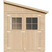 Timbela M339+M339G - Houten tuinhuis - 6 m² - 318x216xH249 cm - met vloer en zonder zijwand (totaal 3 wanden)
