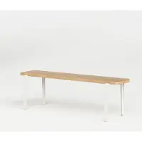 TIPTOE Lou Wood Bank 140 x 30 cm | Cream White - Natural oak