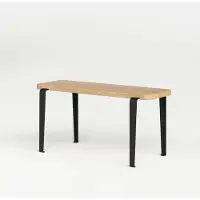 TIPTOE Lou Wood Bank 90 x 30 cm | Graphite Black - Natural oak