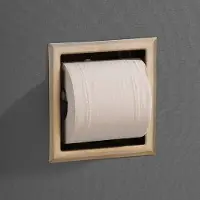 Saniclear Brass inbouw toiletrol houder zonder klep geborsteld messing - mat goud