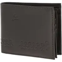 OXMOX Leren portemonnee Leather RFID Protect Querscheinbörse Jumping Jack Embossed Brown donkerbruin