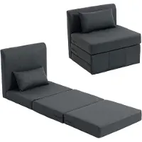 HOMCOM Vloerstoel-Polyester, schuim-80L x 75B x 74H cm-Donkergrijs