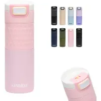 Kambukka Etna Grip Thermosbeker 500 ml - makkelijk reinigen - lekvrije Koffiebeker - Pink Aura