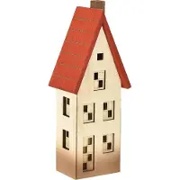 Viana Houten huisdecoratie lichthuisje natuurlijk rood voor batterij 8,5×6,5