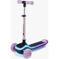 Kinderkraft RAKET UP 2-in-1 Loopfiets en Driewieler Step - 3-Wiel kinderstep - vanaf 2 jaar tot 50 kg - Wielen met RGB LED's - Opvouwbaar in 2 seconden - Verstelbaar stuur - Roze