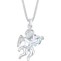 Elli - Halsketting - dames hanger engelenhart met zirkonia in 925 sterling zilver - Dames