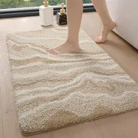 JeiibrZui Badkamervloerkleden Serie - 44 x 76 cm - 1 Stuks Hoog Absorberend - Beige