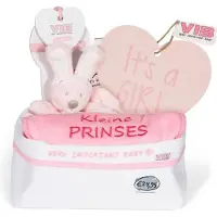 Vib - Giftset Commodemandje - Girl (Roze) - Babykleertjes - Baby cadeau - zwangerschap aankondiging - geboorte cadeau