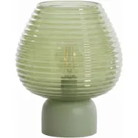 Casa Di Elturo Led tafellamp liora glazen – geribbeld glas – Ø18 x 23 cm – draadloze