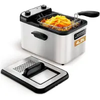 Grunkel MAXIFRYPRO, Friteuse, 4,2 liter, 190 °C, 30 minuten, Zelfstandig apparaat, Roestvrij staal