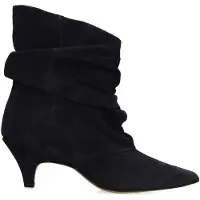 Manfield Donkerblauwe suède slouchy enkellaarsjes | Maat 40