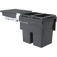 Hailo Euro Cargo Front afvalsysteem voor kastbreedte 45cm grijs 76 liter (2 x 38)