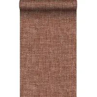 Origin Wallcoverings behang geweven linnenstructuur roodbruin - 50 x 900 cm - 348051