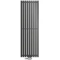 LuxeBath ECD Germany Design paneelradiator Stella middenaansluiting 480x1400 mm antraciet met aansluitset thermostaat universele hoek en rechte vorm, vlakke eenlaagse verticale, radiator badkamer radiator