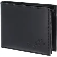 OXMOX Leren portemonnee Leather RFID Protect Querscheinbörse Lizard 2.0 Embossed Black zwart