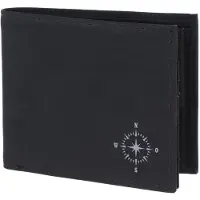 OXMOX portemonnee New Cryptan RFID Protect Querscheinbörse Windrose 2.0 Print Grey Black zwart