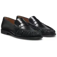 BOSS Leren mocassins met Double B-monogram Maat 40